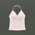 NCOYOE Women Gym Tank Top Sports V Neck Seamless Slim Fit Longline Yoga Top Running Fitness Workout Activewear Top