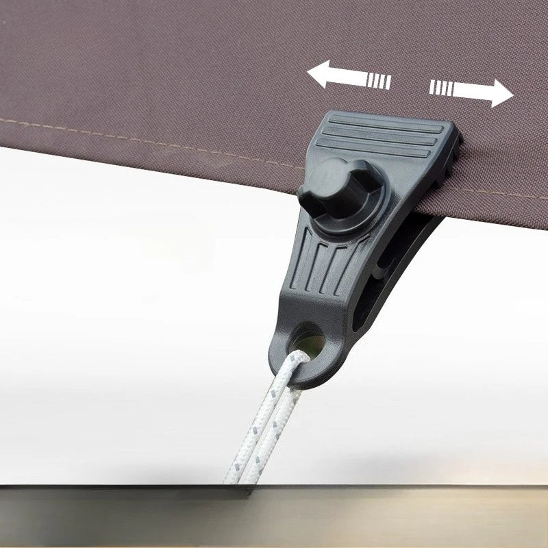 10PCS Outdoor Tent Clip Windproof Fixing Clips Camping Heavy-duty Tent Guy Line Hooks Tarpaulin Rope Fasteners for Tarps Awnings