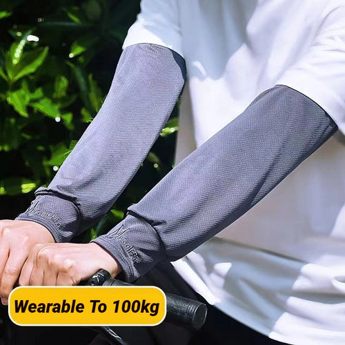 1Pair Mens Ice Arm Sleeves Sunscreen Elastic Driving Gloves Outdoor Uv Protection Cover Lightweight Cool Muff Cooling Breathable