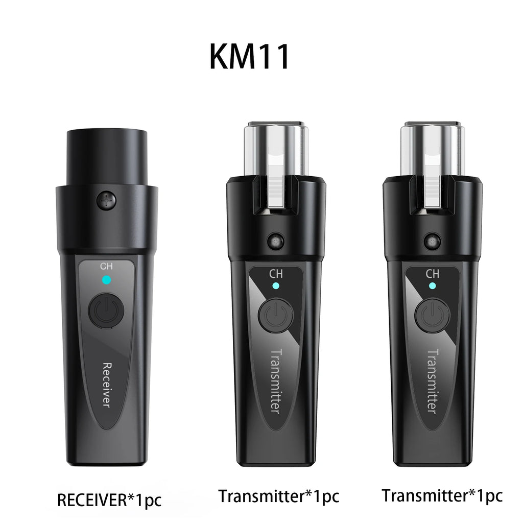 XLR Wireless Microphone Transmitter Receiver，  2.4Ghz Microphone Wireless System, Rechargeable Wireless Mic Adapter for Audio Mi