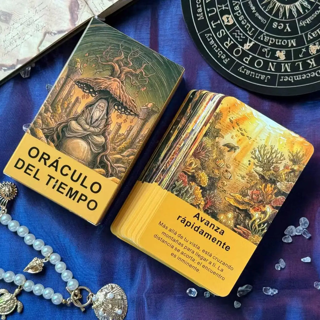 Original Spanish Oracle Cards Deck, Time Theme, 54 Cards, Self-reflection & Exploration, Card Games, Tarot Cards, 12*7cm, 14+