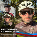 SCVCN Men Bike Photochromic Glasses Cycling Sunglasses for Women Sports Running MTB Biking Eyewear Road Mountain Bicycle Goggle