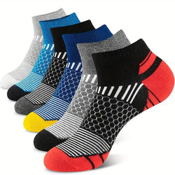 6 Pairs Men'S Short Sports Socks - Moisture-Wicking Breathable All-Season Athletic Low Tub Fashion Comfortable High-Quality