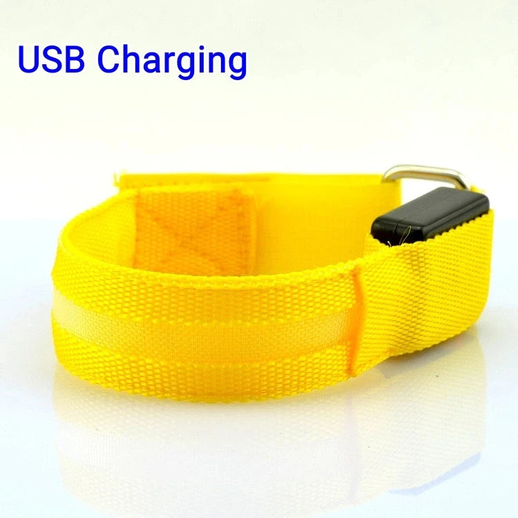 Outdoor Night Running Armband USB Rechargeable LED Light Sports Safety Belt Arm Leg Warning Wristband Cycling Bike Bicycle Light
