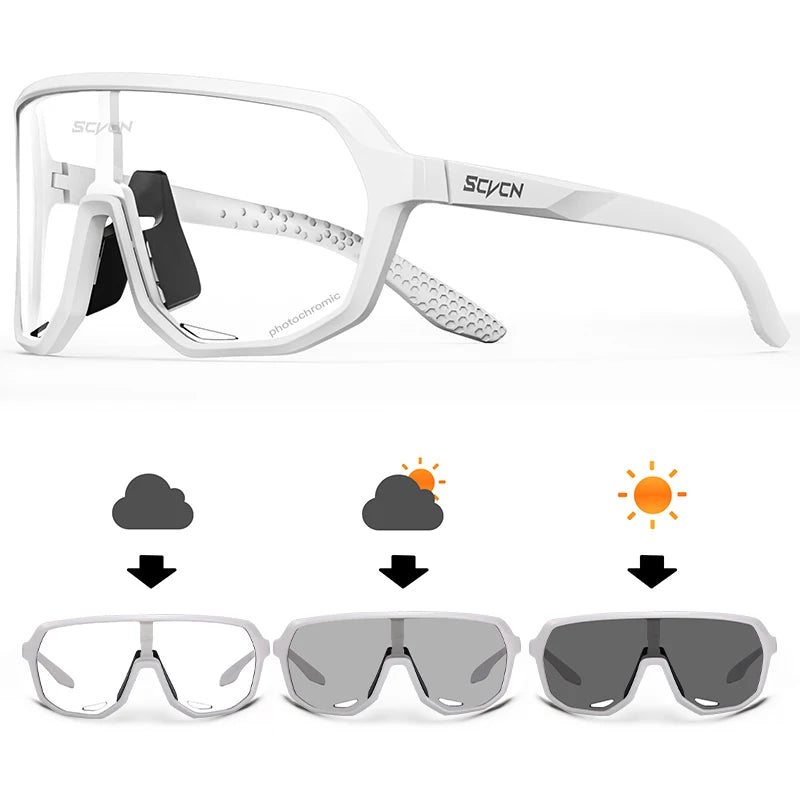 SCVCN Cycling Glasses Photochromic Men Sunglasses for Mountain Bike Road Bicycle Eyewear MTB Cycle Goggles Sports UV400 Glasses