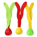 3 Piece Kids Sports Pool Toys Ocean Plant Shape Diving Toys Diving Swimming Training Pool Kids Accessories