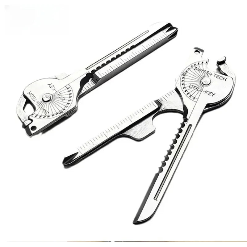 8 in 1 Multi Tool Keychain for Camping Survival Folding Screwdriver Bottle Opener Compact Outdoor Utility Pliers with Keychain