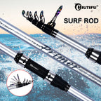 BIUTIFU Telescopic Surf Spinning Fishing Rods 5.3m 5.0m 4.5m 4.2m 3.9m 30T Carbon Power 60-150g Throw Surfcasting Shore Casting Pole