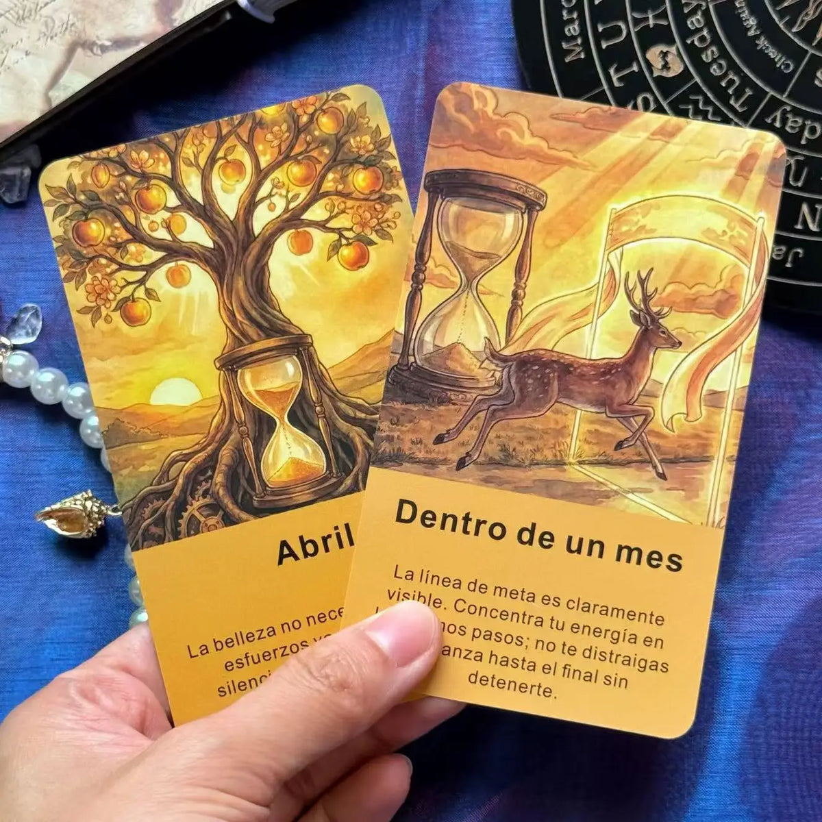 Original Spanish Oracle Cards Deck, Time Theme, 54 Cards, Self-reflection & Exploration, Card Games, Tarot Cards, 12*7cm, 14+