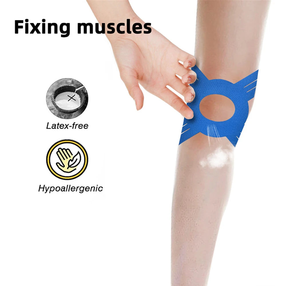 5PCS Sports Kinesiology Tape for Knees Pre-Cut Waterproof Knee Tape for Knee Pain Relief Pre Cut, Original Cotton Athletic Tape