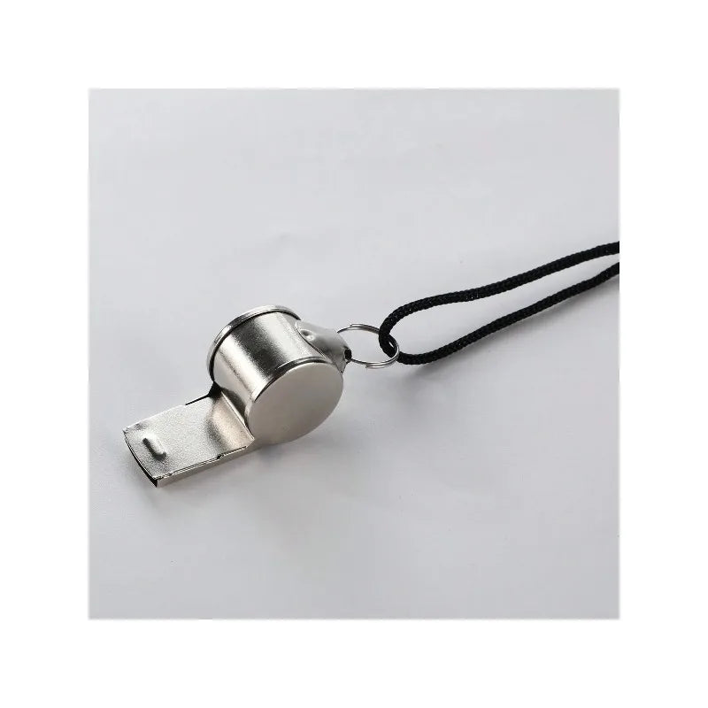 2 Pack Stainless Steel Sports Whistles with Lanyard - Loud Crisp Sound for Coaches Referees And Officials