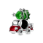 Fashion 100% 925 Silver Red Motorcycle Sports Car SUV Bus Charms Beads For Women Fit DIY Pan Bracelets Party Birthday Jewelry