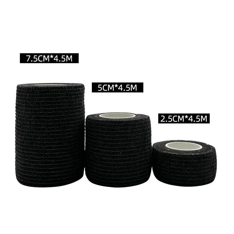 1/3/6/20PCS Black Self Adhesive Bandages Cohesive Elasticity Breathable Waterproof Bandages Sports Tape Wrist Ankle First Aid