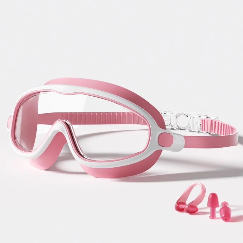Swim Goggles, Waterproof Anti-Fog Anti-UV Wide View Swimming Goggles for Kids 3-14