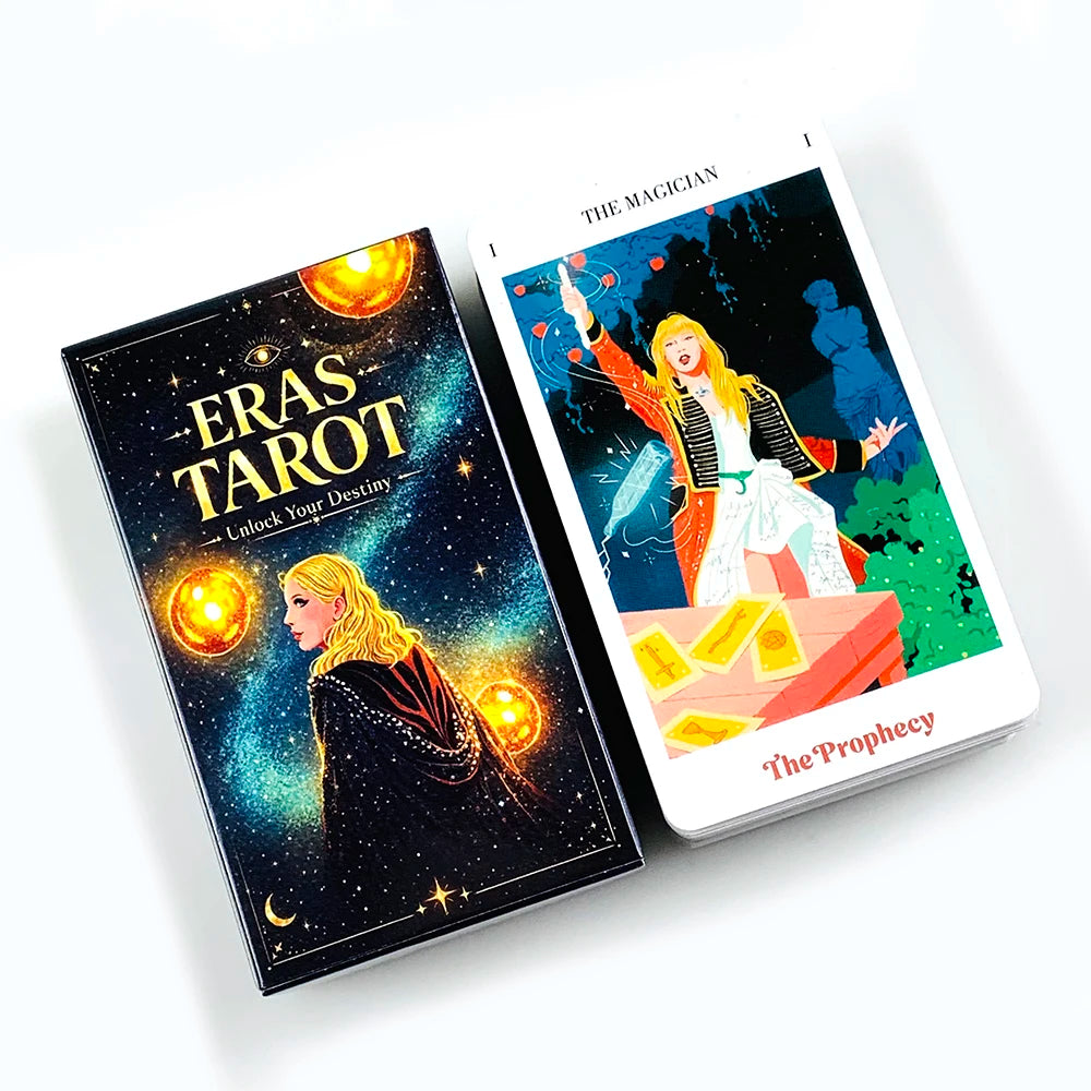 Eras Tarot Deck Starry Galaxy Cosmic Themed Tarot Cards Mystic Space Witch Divination Board Game Fate Reading Meditation Cards