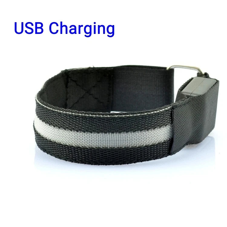 Outdoor Night Running Armband USB Rechargeable LED Light Sports Safety Belt Arm Leg Warning Wristband Cycling Bike Bicycle Light
