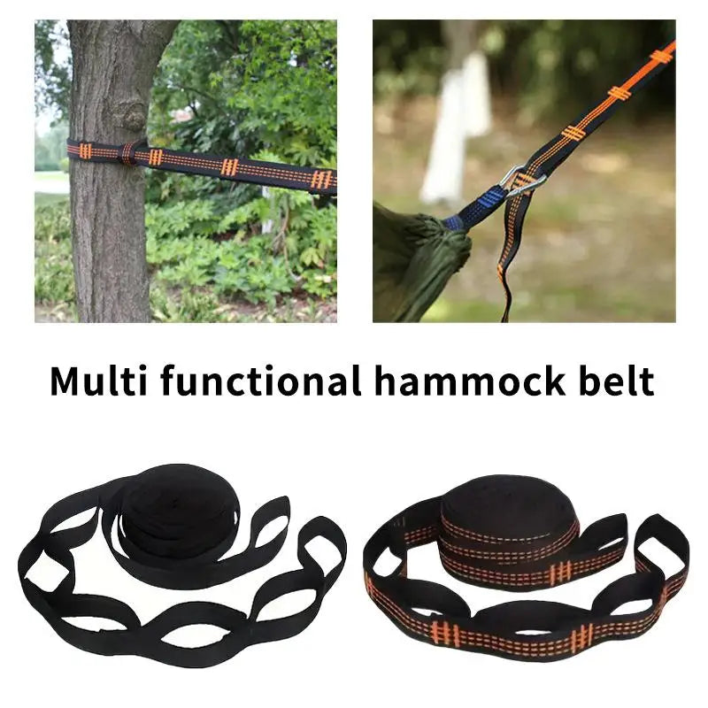 New-2Pcs Special Reinforced Polyester Straps 5Ring High Load-Bearing Barbed Hammock Straps For Outdoor Camping Hammock Straps