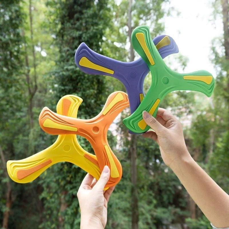 Soft Boomerang Toy Three-Leaf Cross Outdoor Flying Disc Interactive Sports Game for Decompression Gift