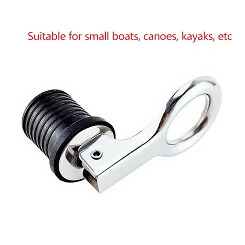 25MM Marine Drain Plug Adjustable Snap Tight Stainless Steel Rubber Drain Plugs Speed Boat Kayak Motorboat Hardware Accessories