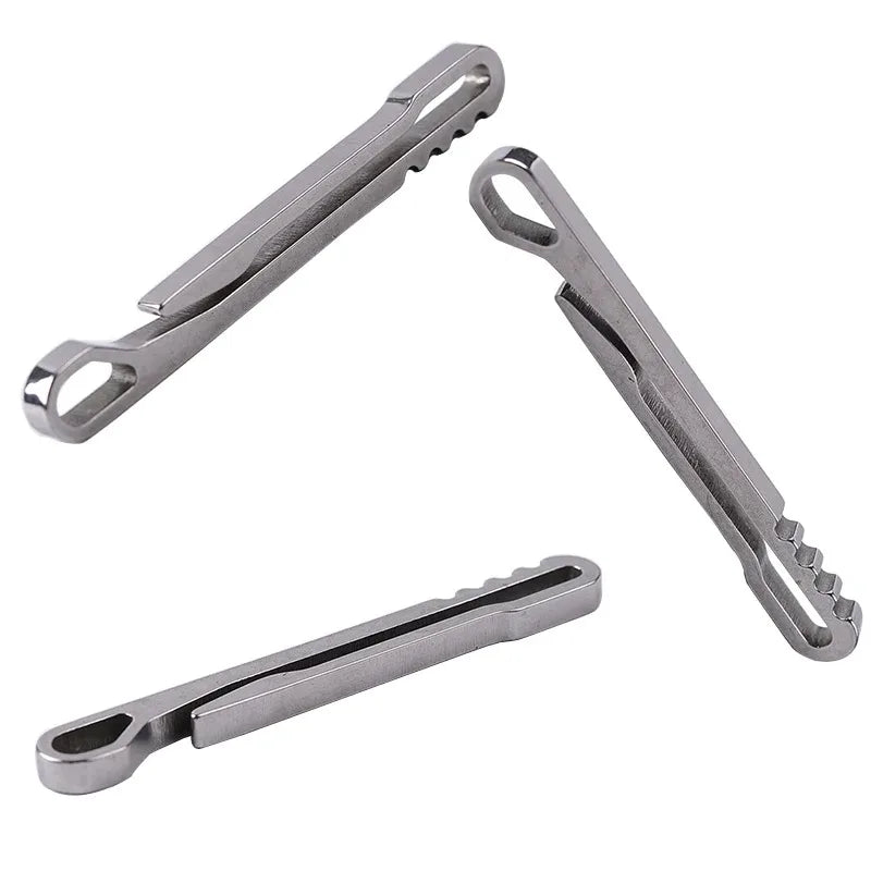 Outdoor EDC Multifunction Tool Wallet Stainless Steel Keychain Key Ring Clasp Carabiner Money Clip Camping Accessories