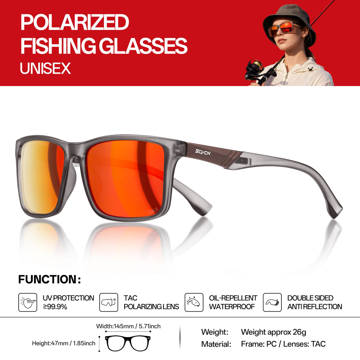 SCVCN New Outdoor Polarized Sunglasses Bike Cycling Glasses UV400 Sports Running Fishing Protection Eyewear Road Bicycle Goggles
