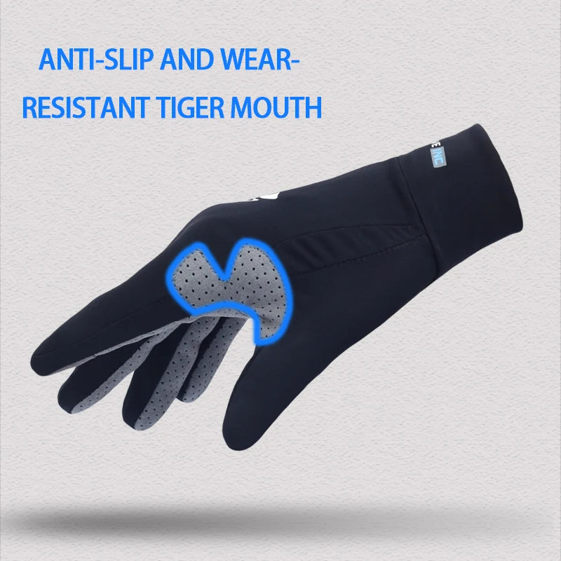Men's Lightweight Summer Ice Silk Full-Finger Quick-Dry Touchscreen Sports Fishing Sun Protection Driving Cycling Gloves for Wom