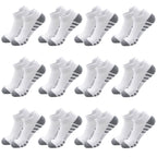 6/24Pairs Ankle Athletic Running Socks Cushioned Breathable Low Cut Sports Tab Socks For Men And Women
