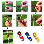 4pcs Durable Camping Tent Ropes Reflective Windproof Reinforced Canopy Accessories with Safety Buckles for Outdoor