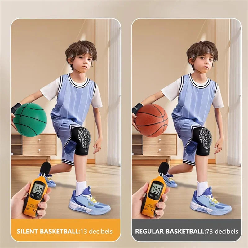 Indoor Silent Basketball and Basket 18/21/24 cm Bouncing Mute Ball Sports and Entertainment Toy Foam Ball No Noise Fast Shipping