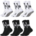 1/4/6 Pairs of Size 36-40 Children's and Women TC Mid Tube Glued Football Non Slip Socks for Sports Training and Competition