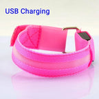 Outdoor Night Running Armband USB Rechargeable LED Light Sports Safety Belt Arm Leg Warning Wristband Cycling Bike Bicycle Light