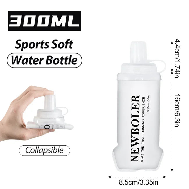 NEWBOLER TPU Outdoor Sport Folding Soft Flask Drink Portable Water Bottle for Running Camping Hiking Bicycle Fitness Water Bag