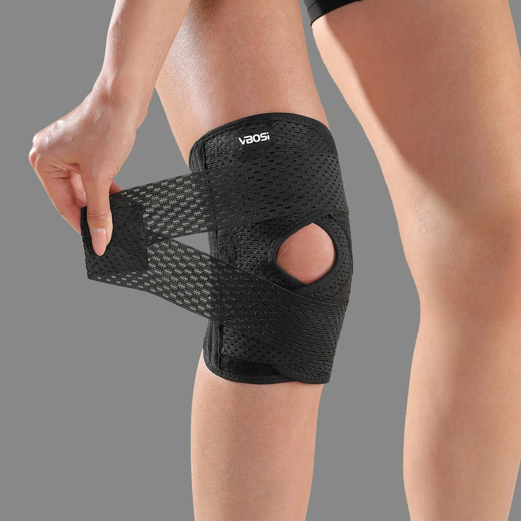 VBOSI 1 Piece Small Size Breathable Elastic Lightweight Knee Support with Spring Stays for Basketball Running Women Men