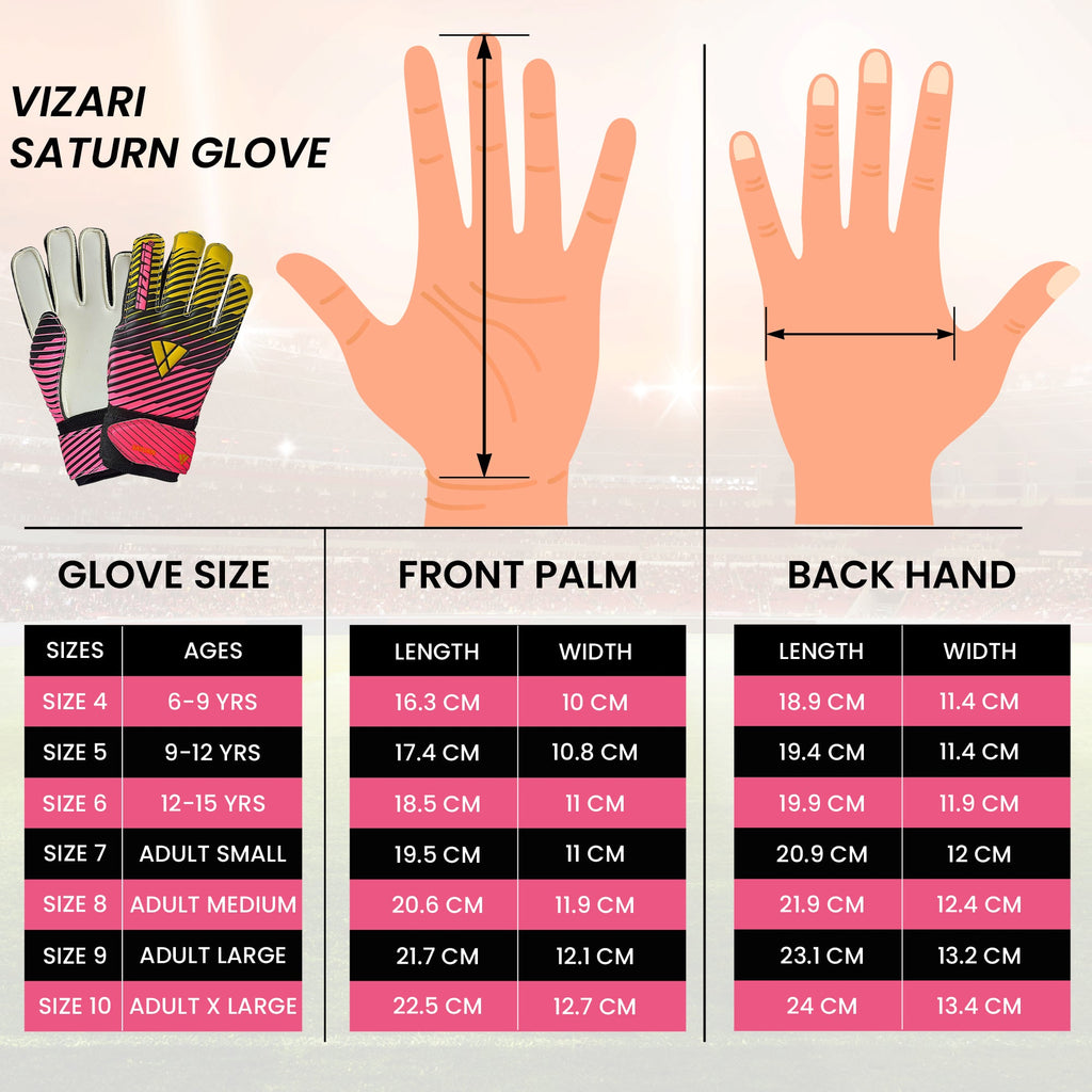 Vizari Saturn F.P. Goalkeeper Gloves W/ Finger Support – Green/Orange
