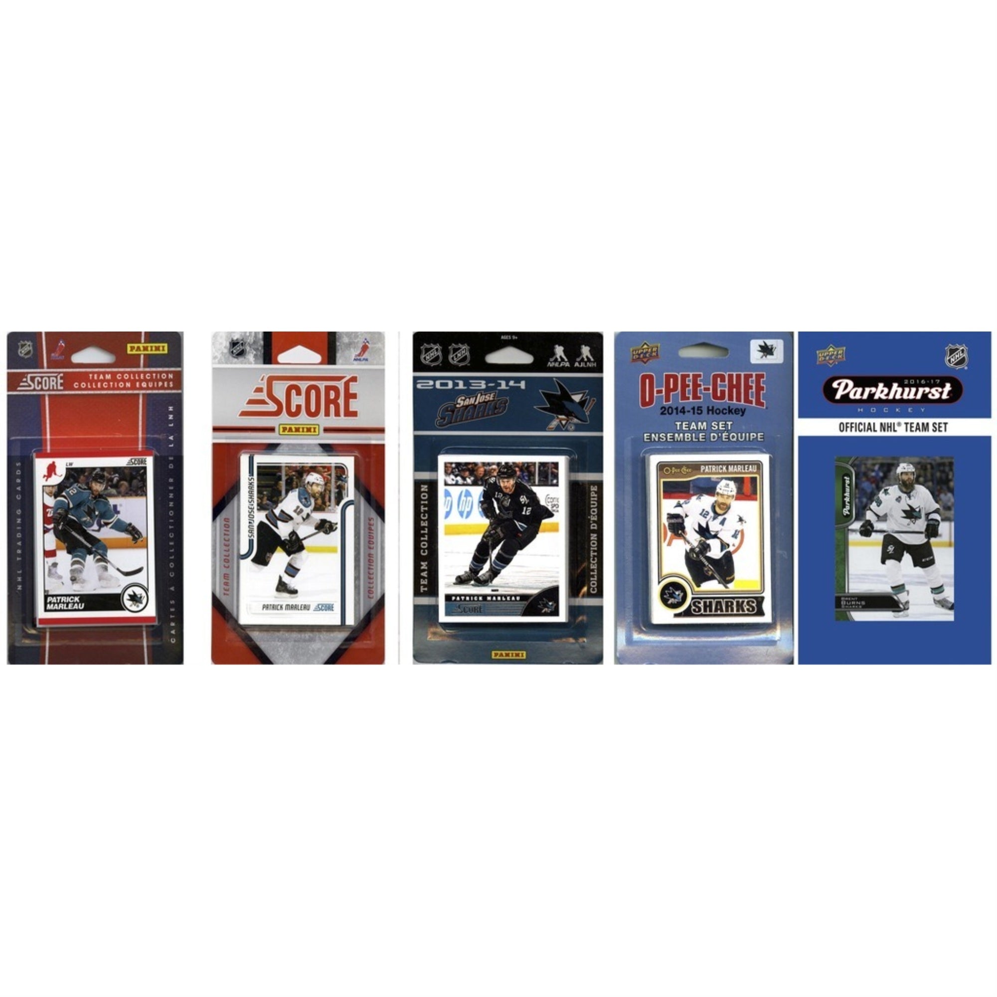 Nhl San Jose Sharks 5 Different Licensed Trading Card Team Sets