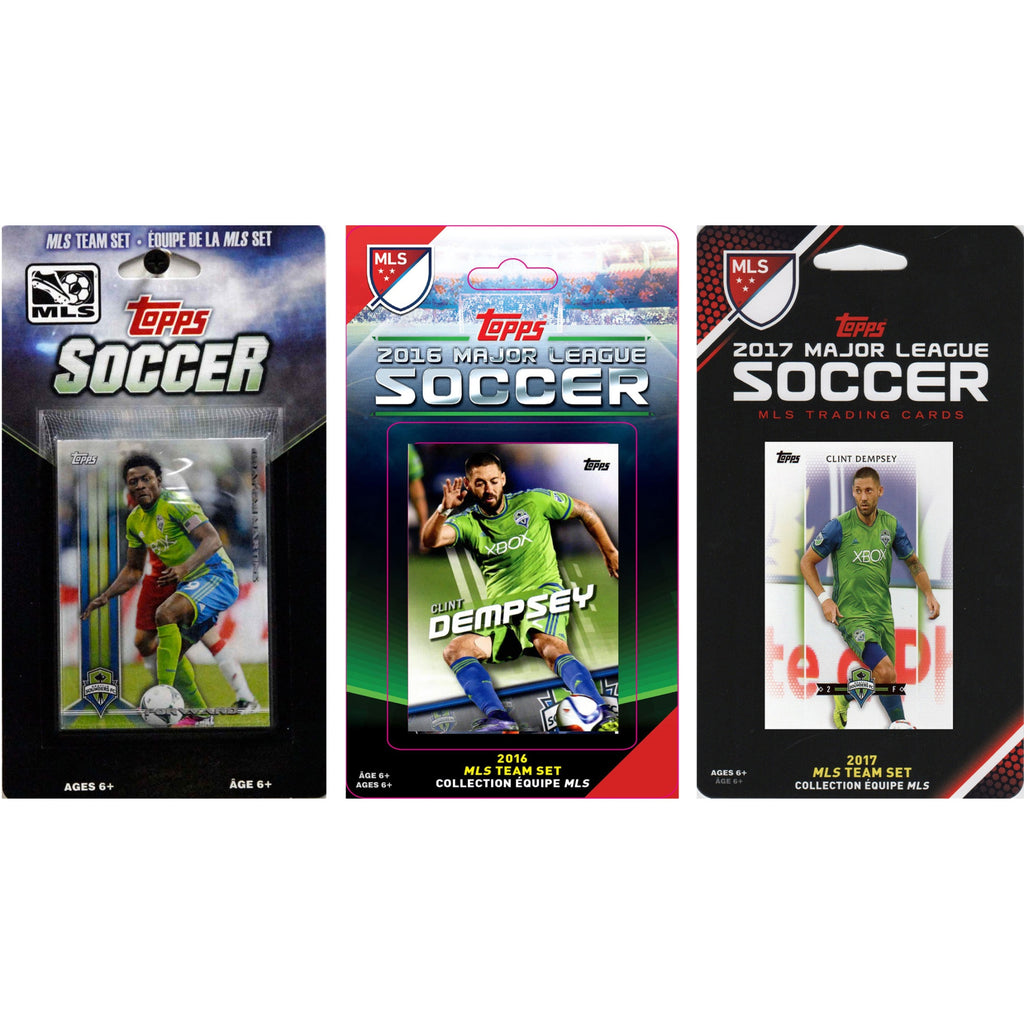 Mls Seattle Sounders 3 Different Licensed Trading Card Team Sets