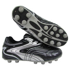 Striker Firm Ground Soccer Shoes -Black/Silver - Vizari Sports