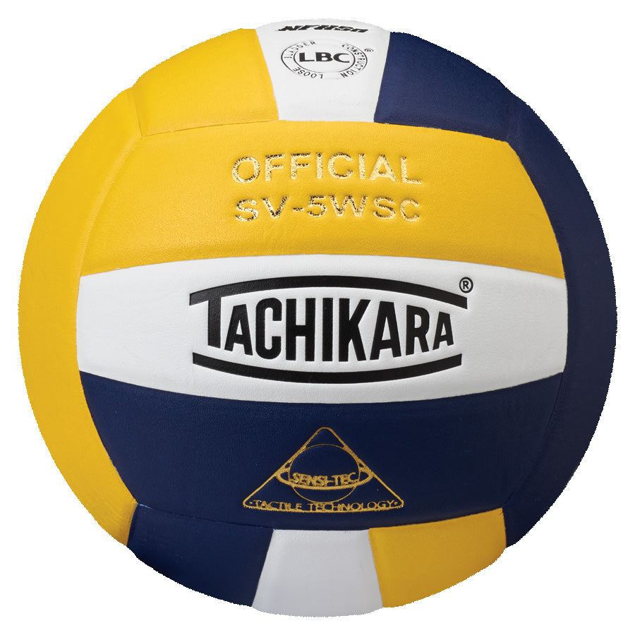 Tachikara Sv5Wsc Sensi-Tec Composite  Volleyball (Gold, White And Navy Blue)