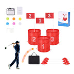 SucceBuy 3/6/9 Hole Backyard Golf Game Portable Bucket Golf Course Practice Chipping Games for Family Outdoor Sports