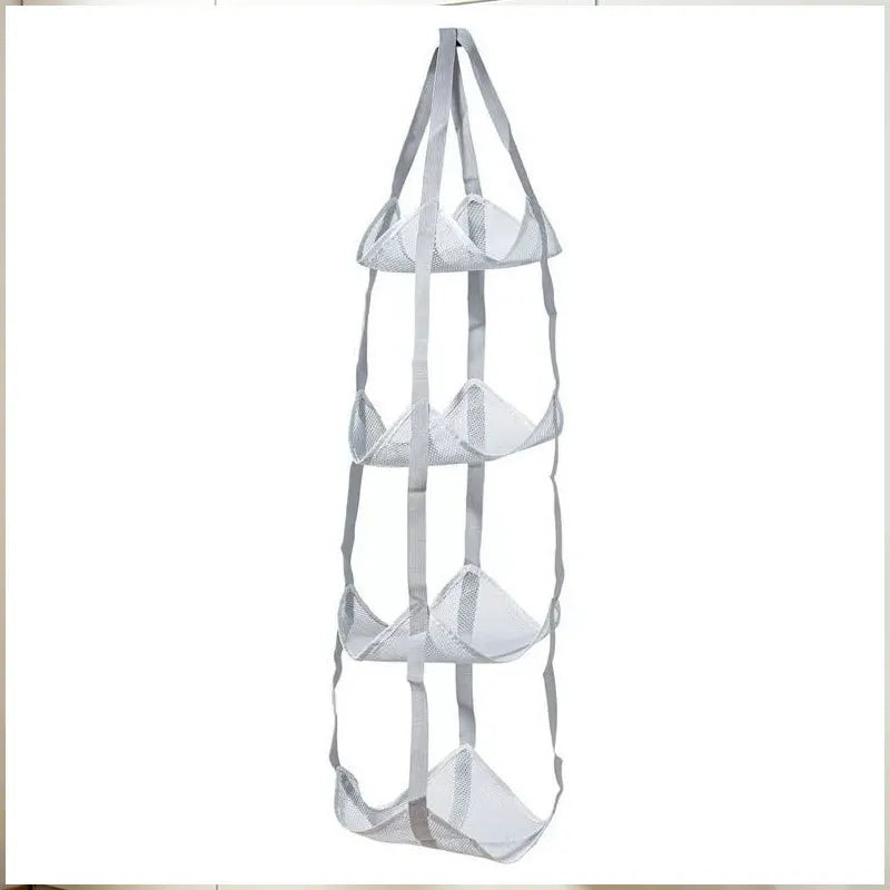 3/4 Tier Hanging Ball Storage Bag with Hooks, Mesh Sports Equipment Organizer for Basketball Football Volleyball, Over Door Wall