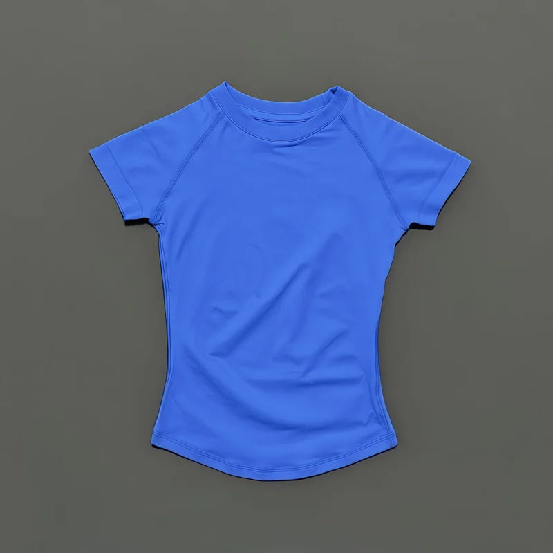 NCOYOE Gym Tank Top Women Short Sleeve Seamless Yoga Top Sports Breathable Slim Fit Workout Shirts Running Fitness Activewear