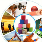12/24pcs Elastic Self-Adhesive Athletic Tape Bandage Non-Woven Universal Fit for Sports Foot Support Joint Protection