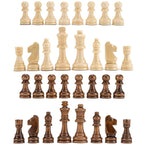 32 Pieses Wooden Chess Standard Tournamen Staunton Wood Chessmen 8cm King Height，Chess Pieces Only No Board