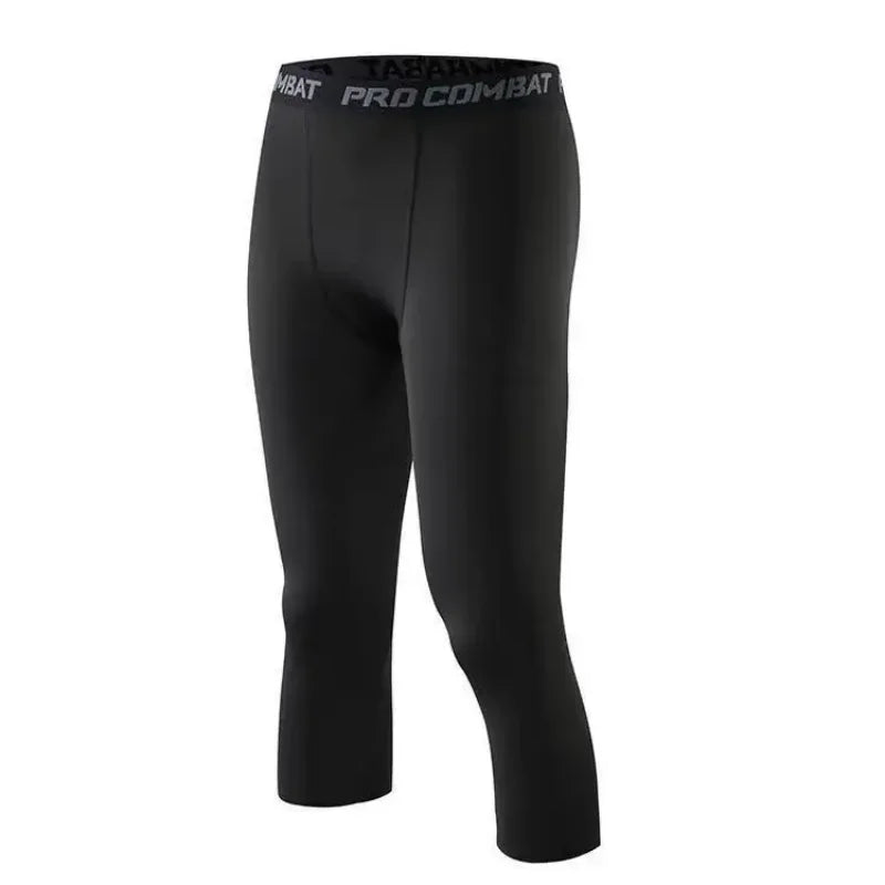 2026 Compression Pant Men Training Gym Leggings with Pockets Running Tights Fitness Basketball Jogging Workout Trouser Polyester