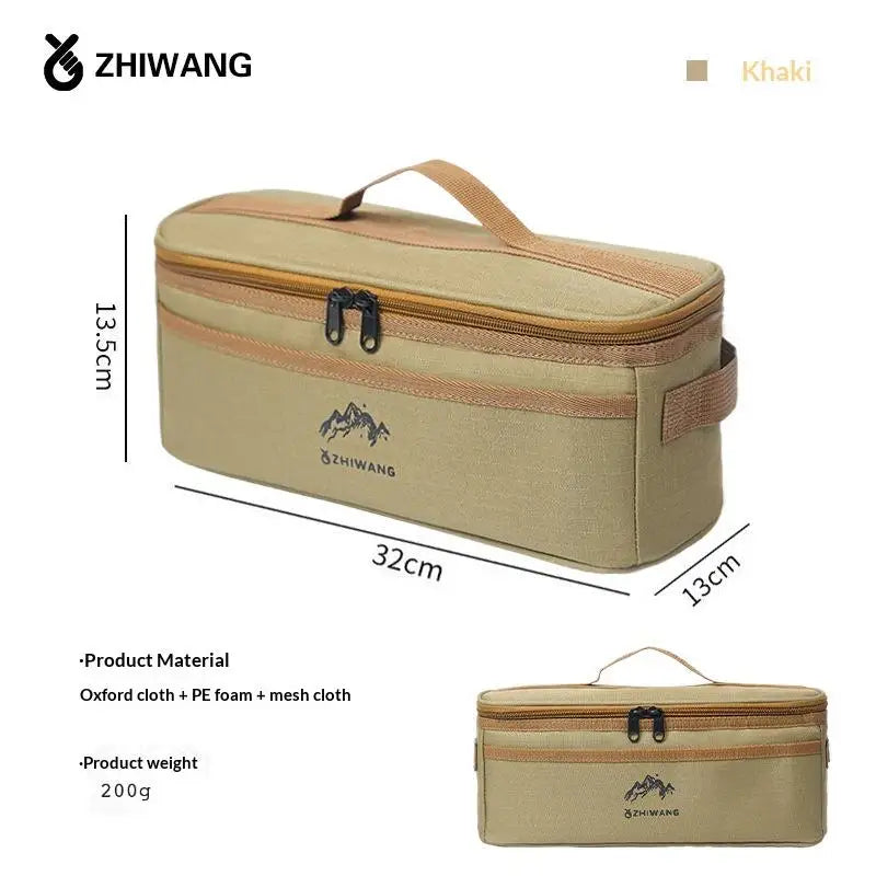 Portable Multifunctional Camping Tableware Storage Bag, Outdoor Picnic Cookware Bowl Chopstick Organizer for Travel Camping Trip