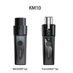 XLR Wireless Microphone Transmitter Receiver，  2.4Ghz Microphone Wireless System, Rechargeable Wireless Mic Adapter for Audio Mi