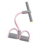 4-Tube Elastic Yoga Pedal Pull Resistance Band, Multifunctional Fitness Pull Rope for Abdomen Waist Arm Muscle Training Equipmen