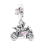 Fashion 100% 925 Silver Red Motorcycle Sports Car SUV Bus Charms Beads For Women Fit DIY Pan Bracelets Party Birthday Jewelry
