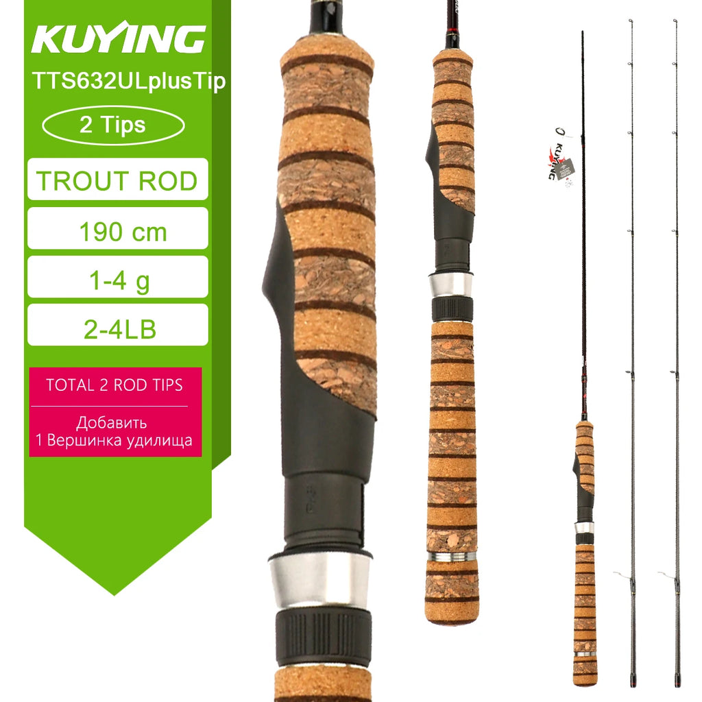 KUYING TETON Spinning Casting Rod For Fishing Lure Rods BFS Pole Carbon 0.8-8g 1-8lb FUJI Parts Baitcaster