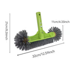 13 Inch Heavy Duty Pool Brush 7 Rows Nylon Bristles Handle - Pool Cleaner for Walls Tiles Floors Maintenance